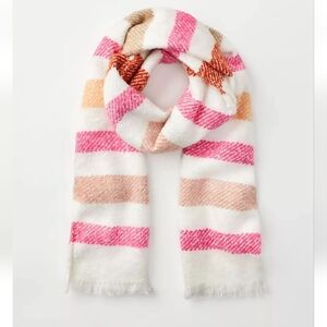 Ann Taylor LOFT Stripe Blanket Scarf Cream Multi Rectangle 20x75